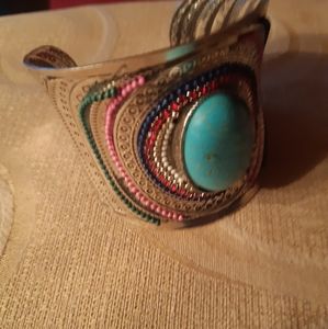 Silver Tone Wide fashion cuff bracelet